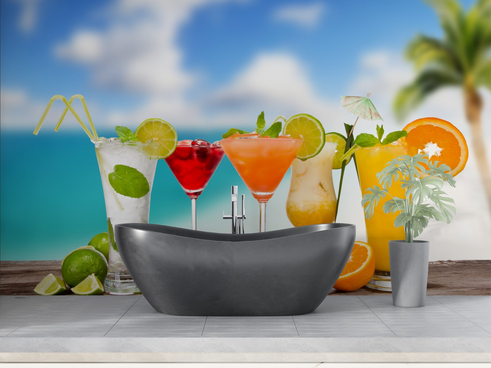 Fotobehang tropische cocktails voor de zomer