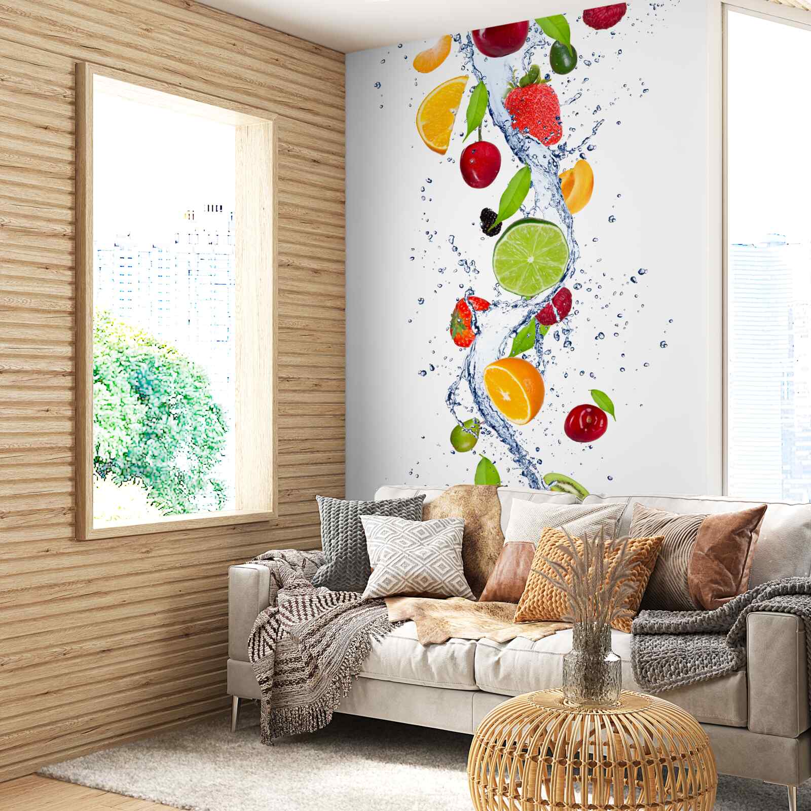 Fotobehang water en vruchtendrank