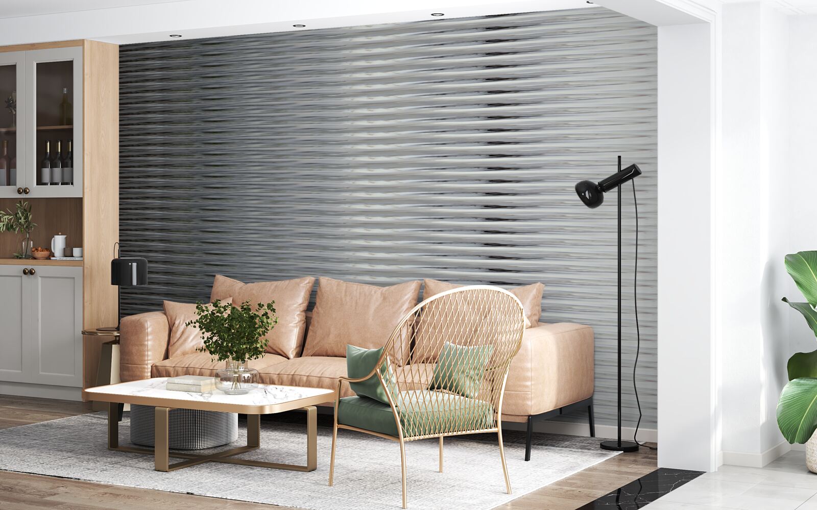 Fotobehang verloop van horizontale strepen