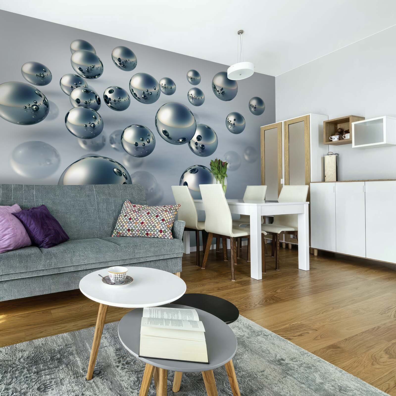 Fotobehang rondvliegende kogels zijn zichtbaar in de reflectie