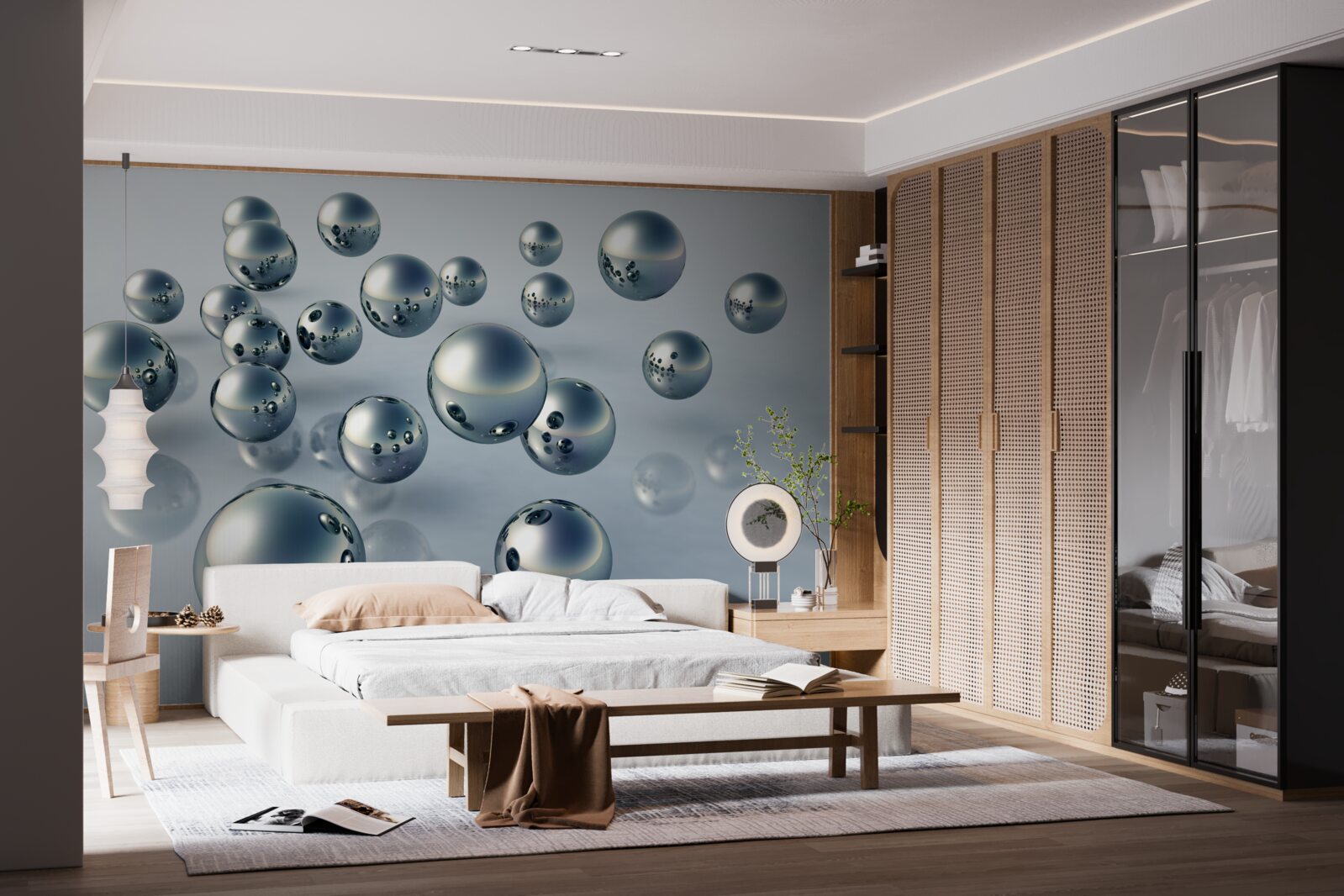 Fotobehang rondvliegende kogels zijn zichtbaar in de reflectie