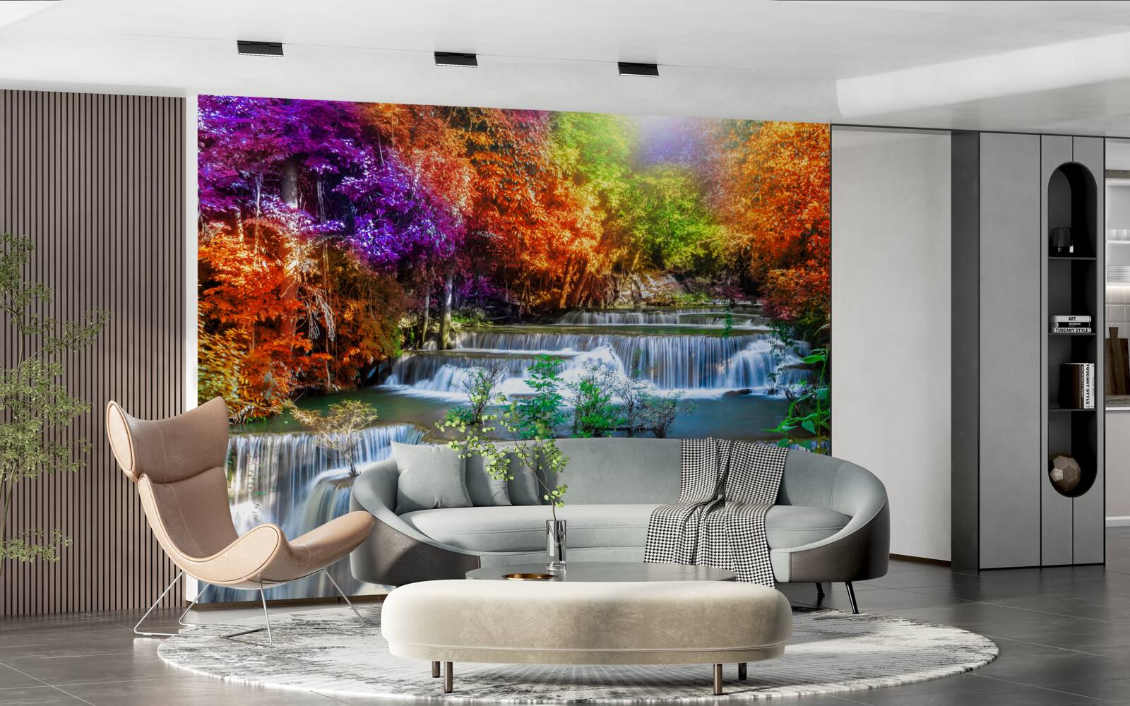 Fotobehang herfstwaterval in de woestijn