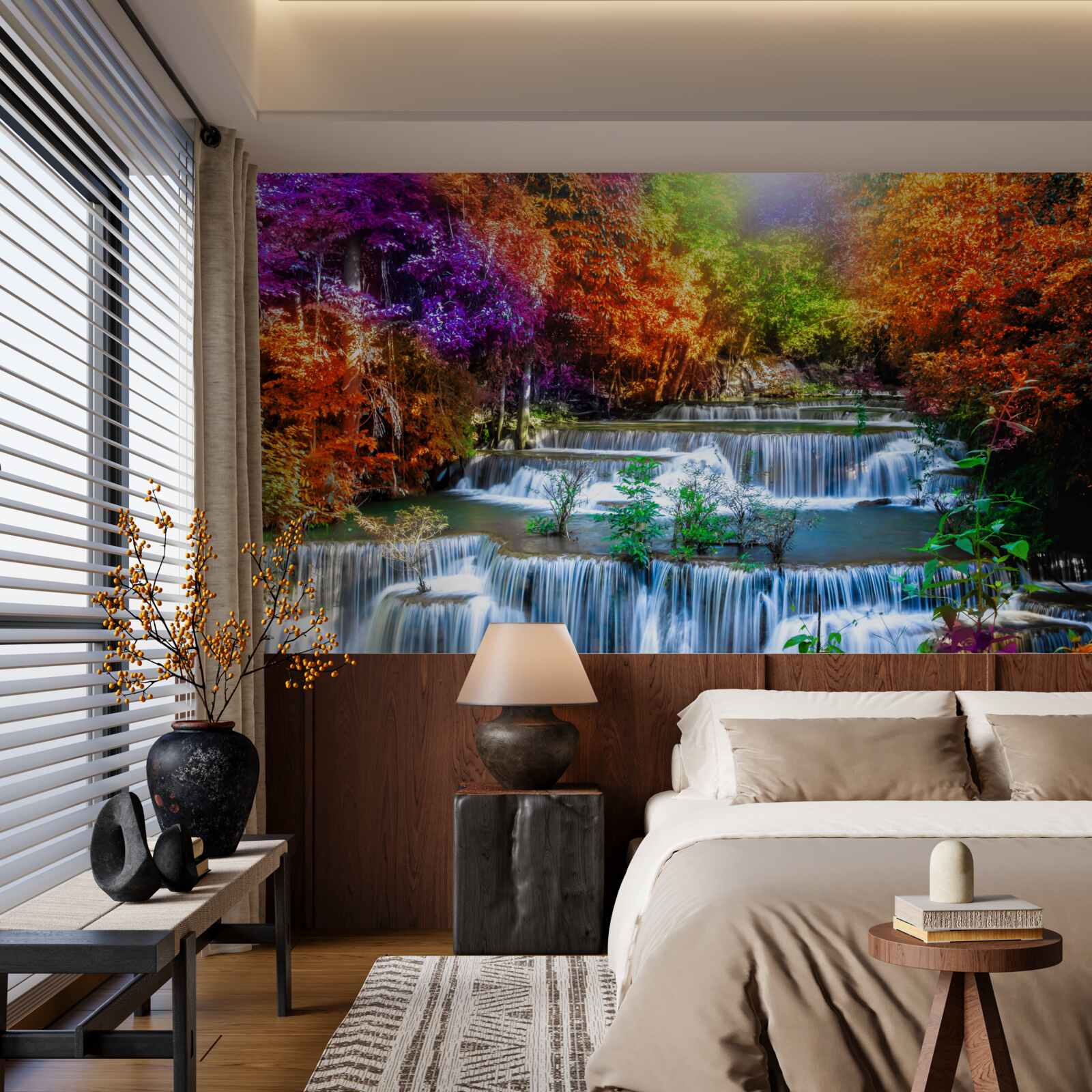 Fotobehang herfstwaterval in de woestijn