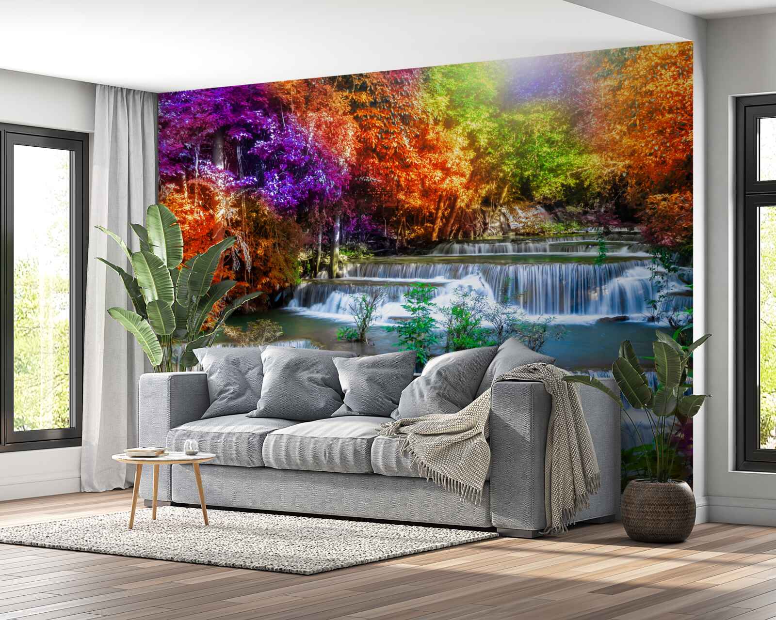 Fotobehang herfstwaterval in de woestijn