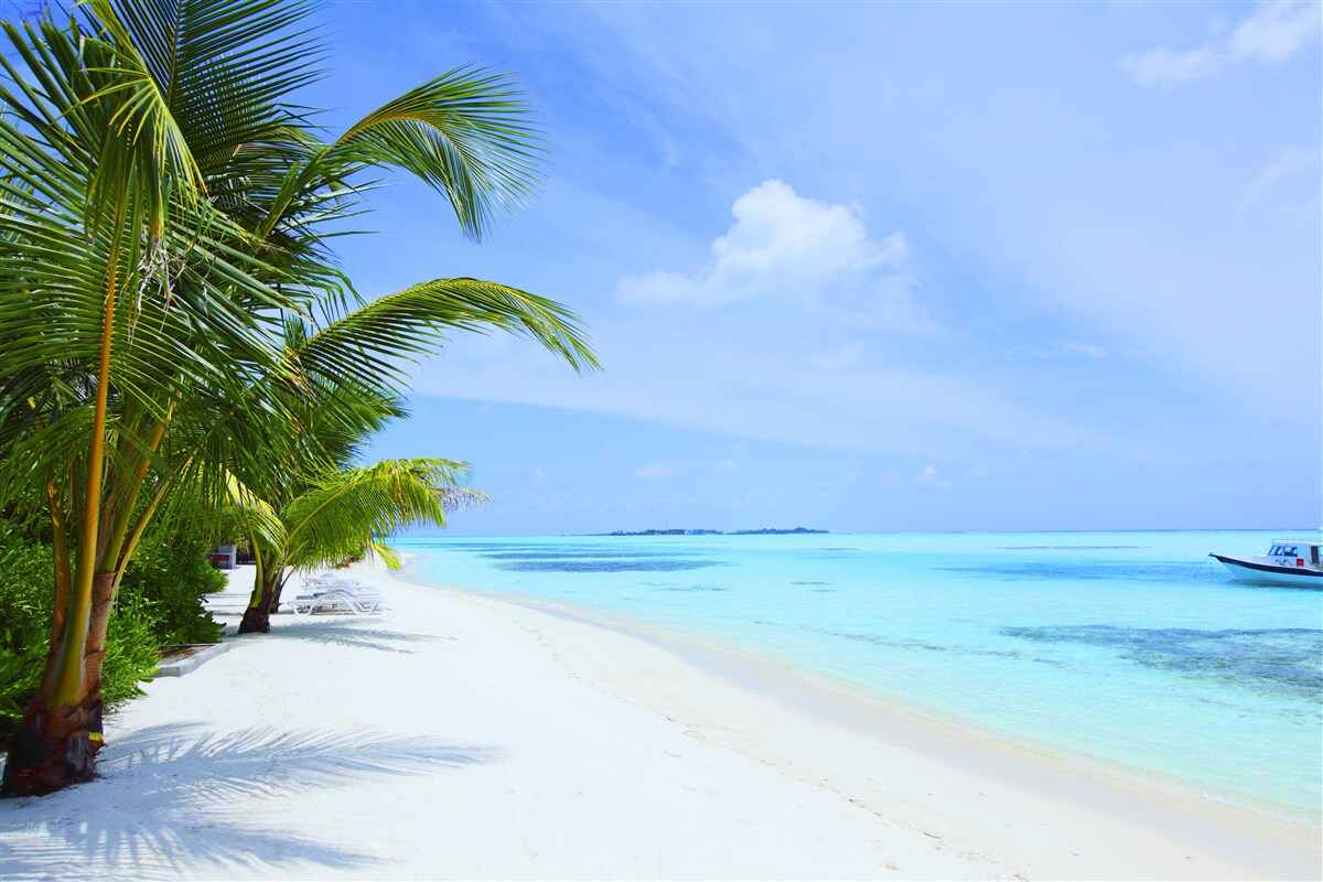 Fotobehang turquoise wateren voor de tropische kusten