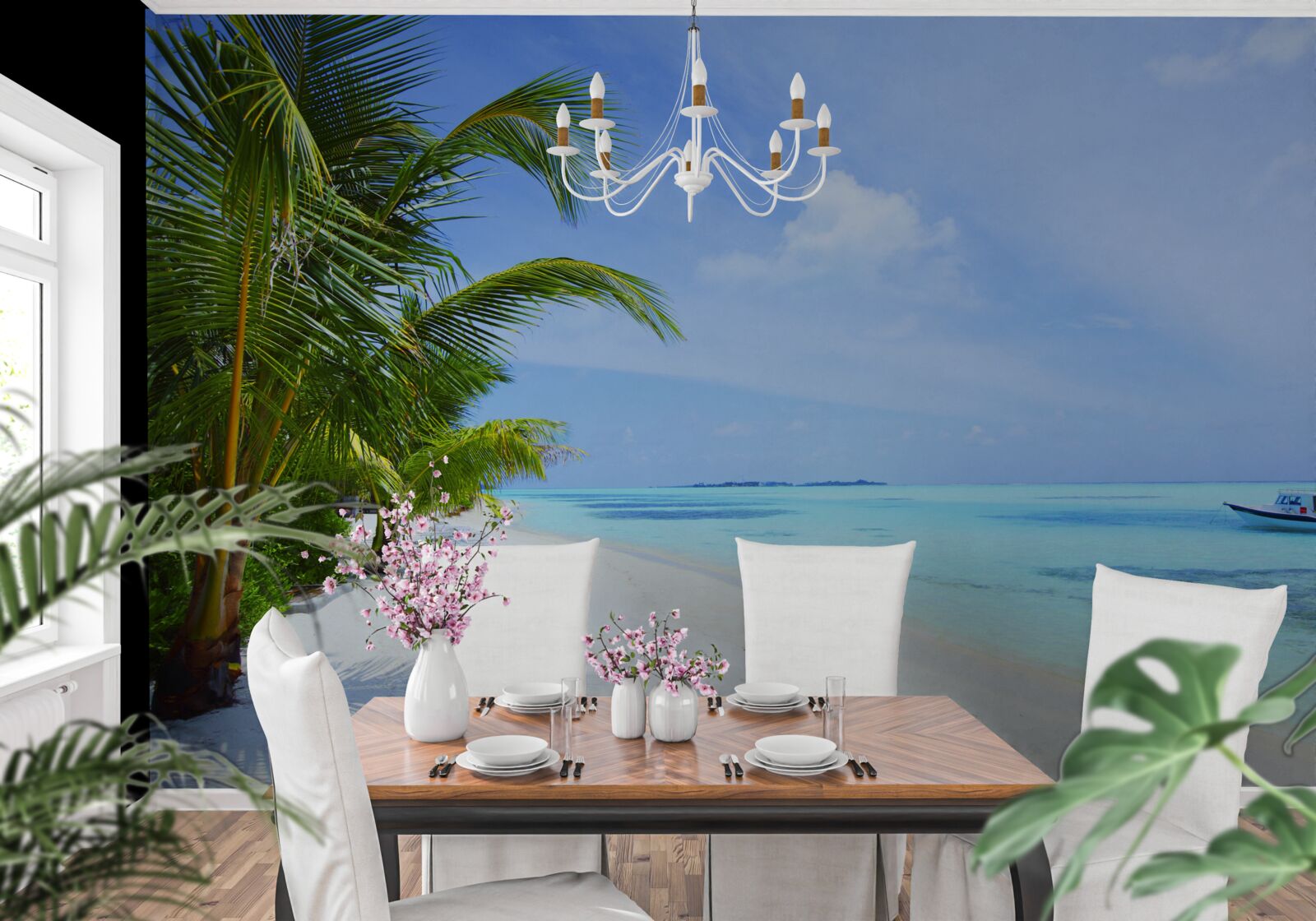 Fotobehang turquoise wateren voor de tropische kusten