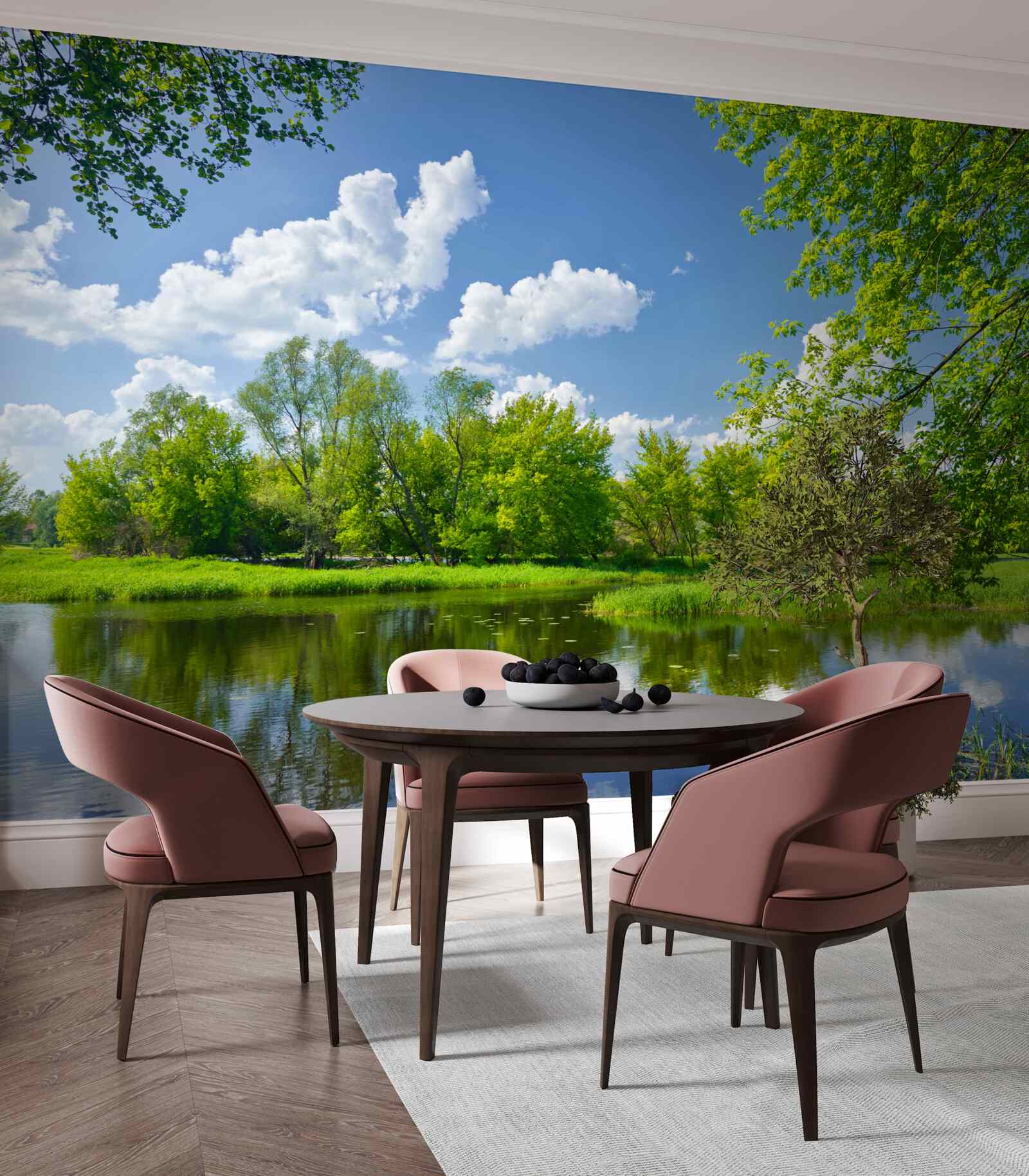 Fotobehang kalme wateren van de bosrivier