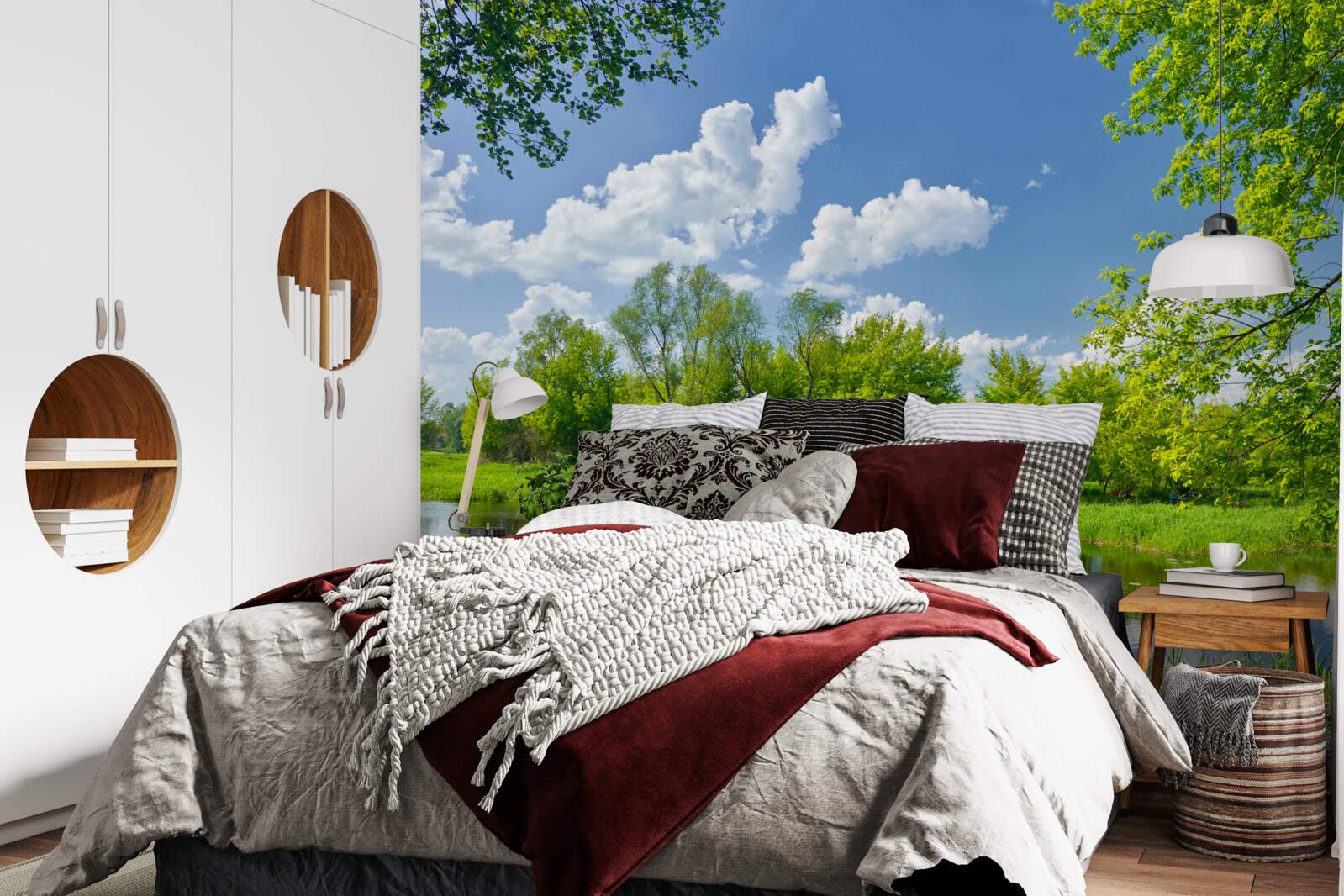 Fotobehang kalme wateren van de bosrivier