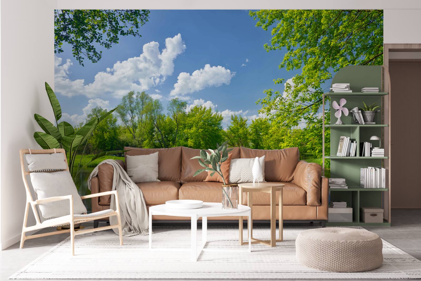 Fotobehang kalme wateren van de bosrivier