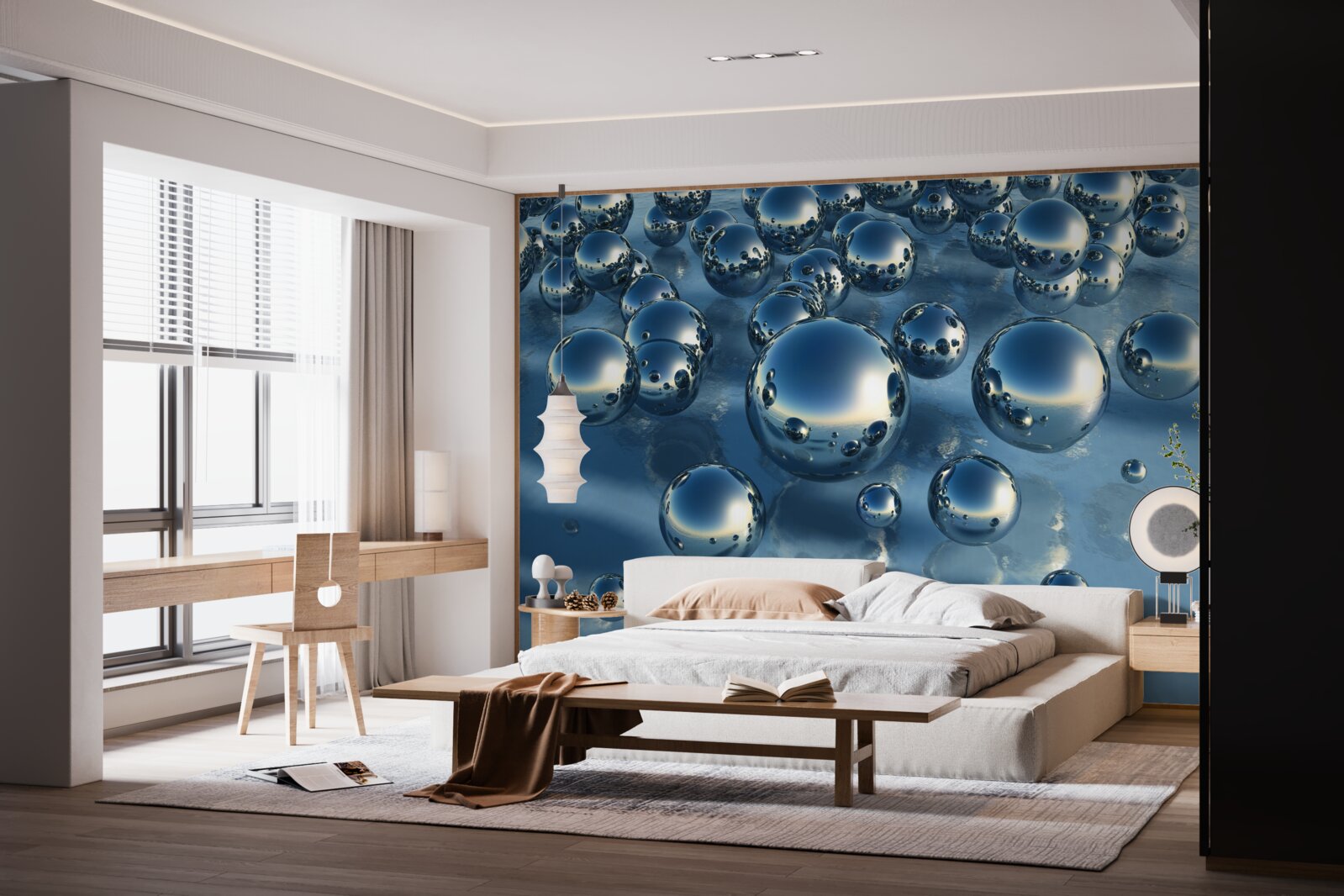 Fotobehang abstractie van grote regendruppels