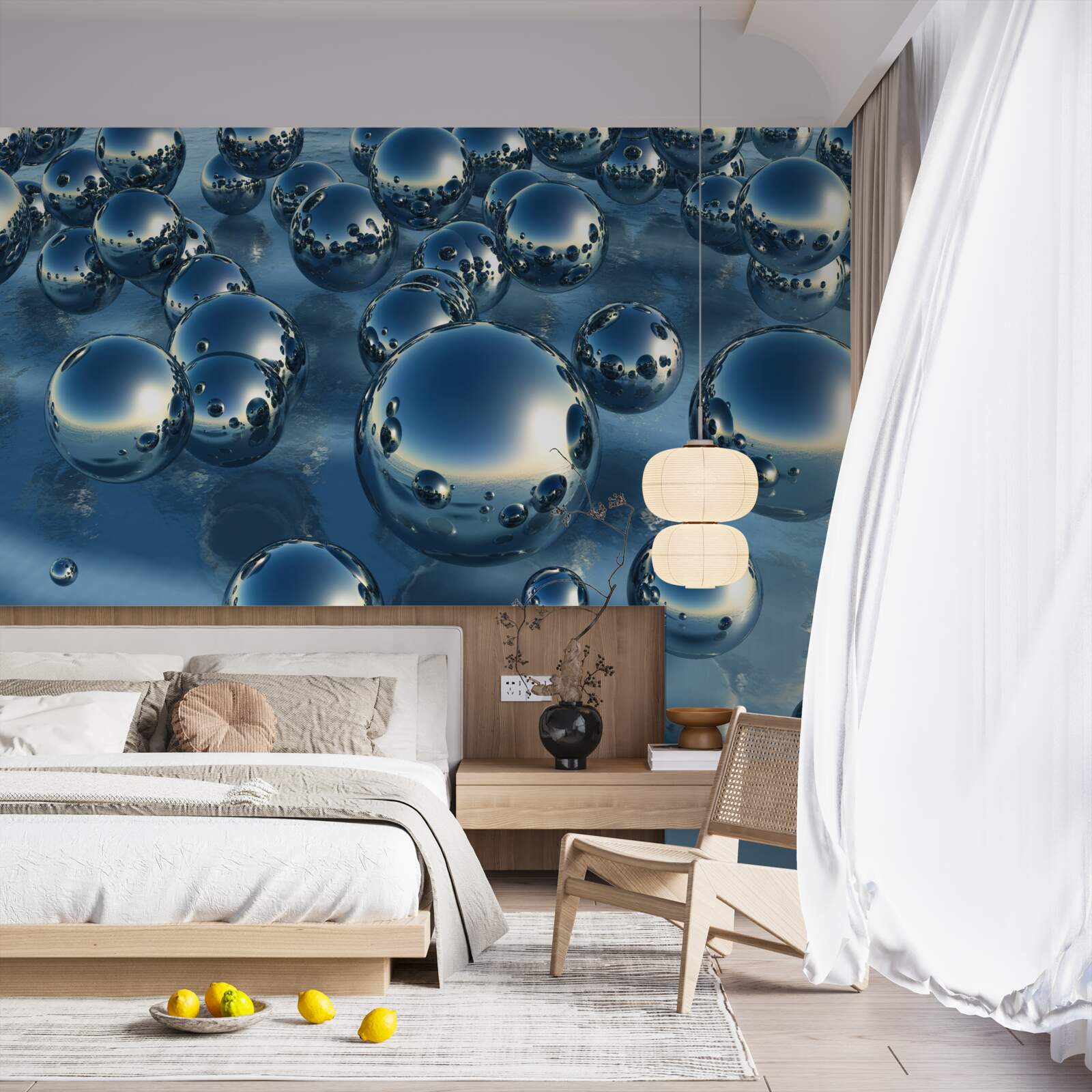 Fotobehang abstractie van grote regendruppels