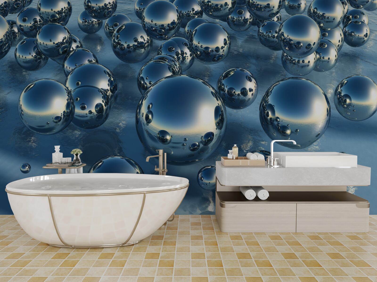 Fotobehang abstractie van grote regendruppels