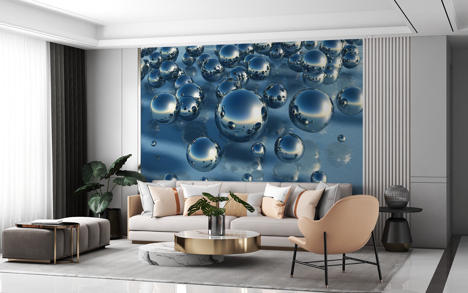 Fotobehang abstractie van grote regendruppels