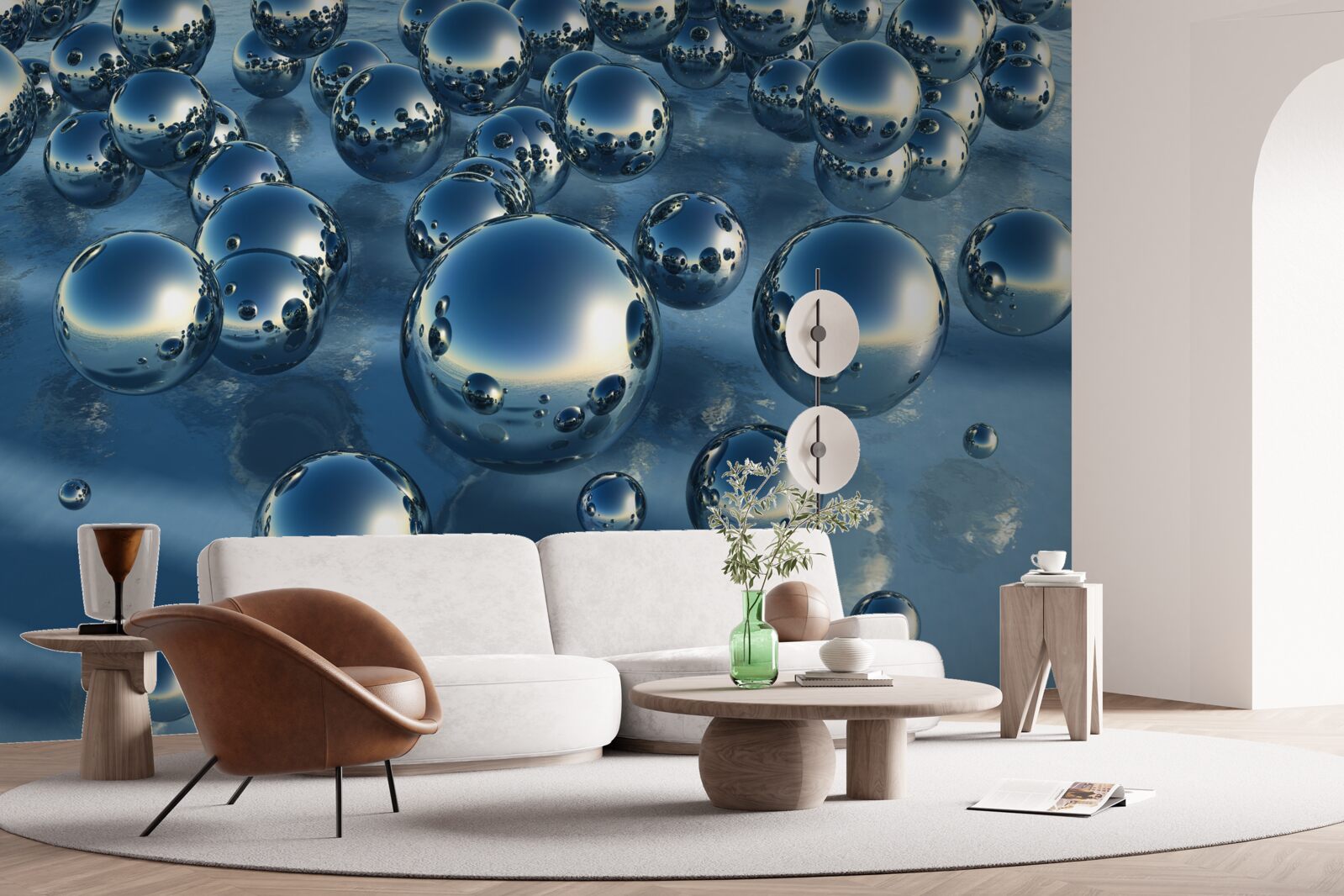 Fotobehang abstractie van grote regendruppels