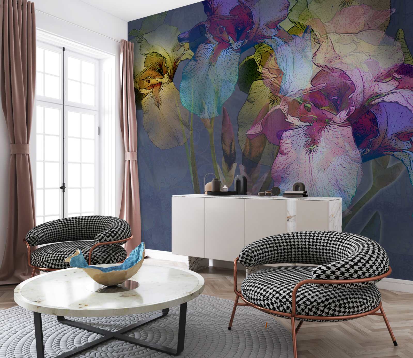 Fotobehang nachtelijke sfeer te midden van tropisch gebladerte