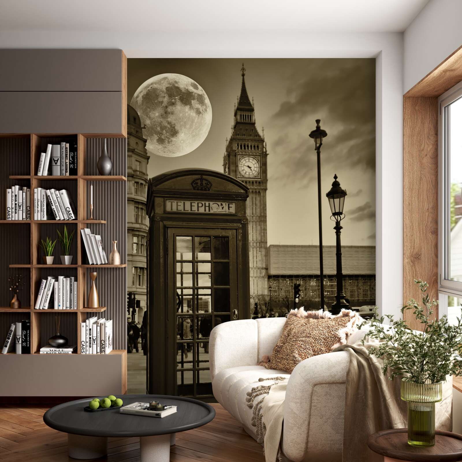 Fotobehang telefooncel bij big Ben