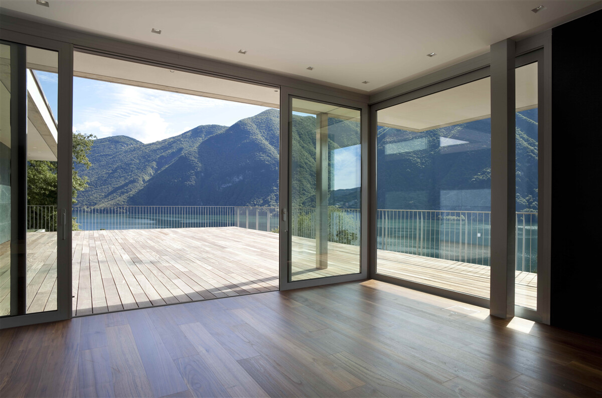 Fotobehang prachtig panoramisch uitzicht vanaf het terras