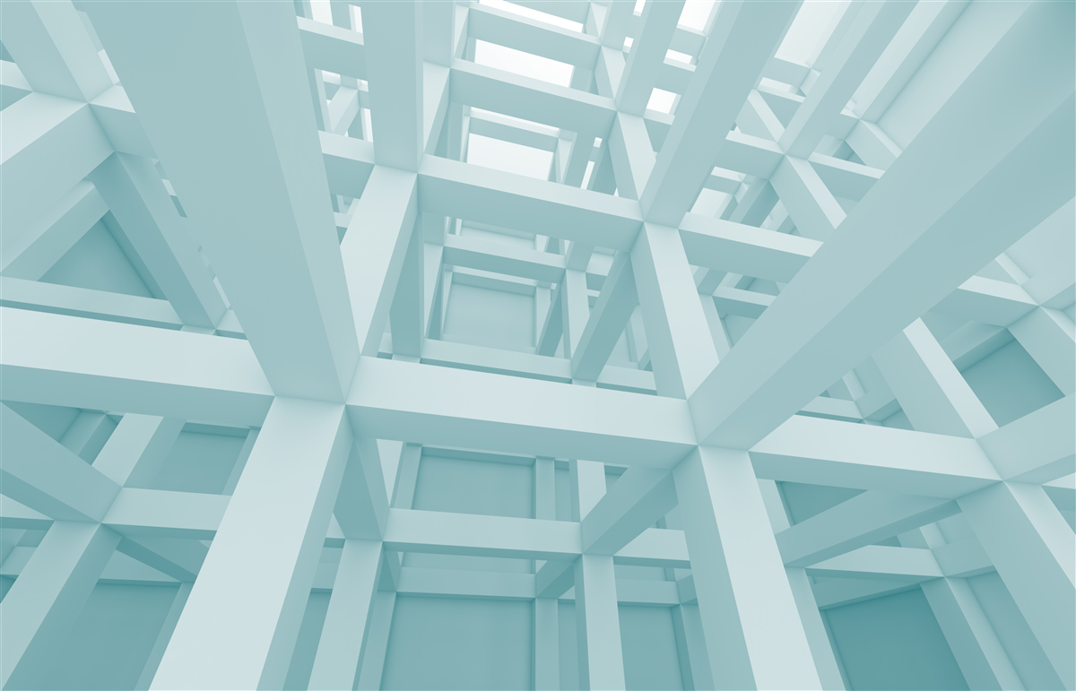 Fotobehang abstracte metalen vormen