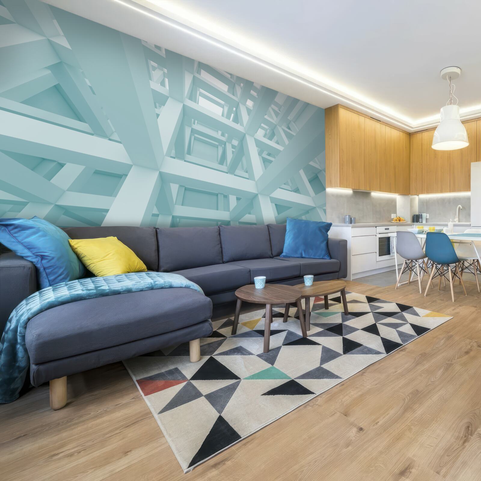 Fotobehang abstracte metalen vormen