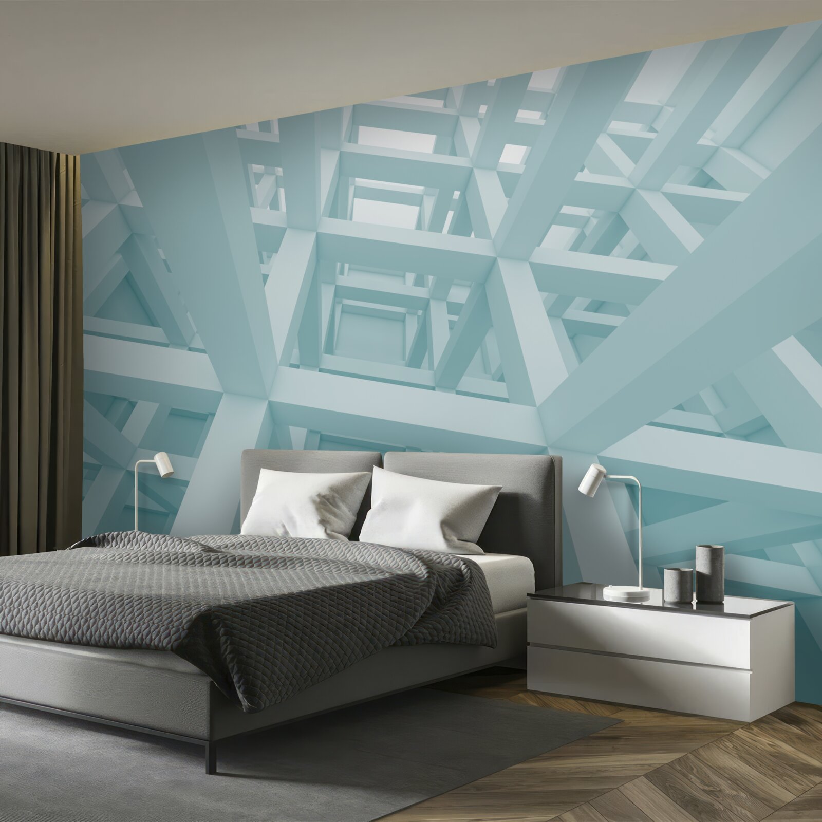 Fotobehang abstracte metalen vormen