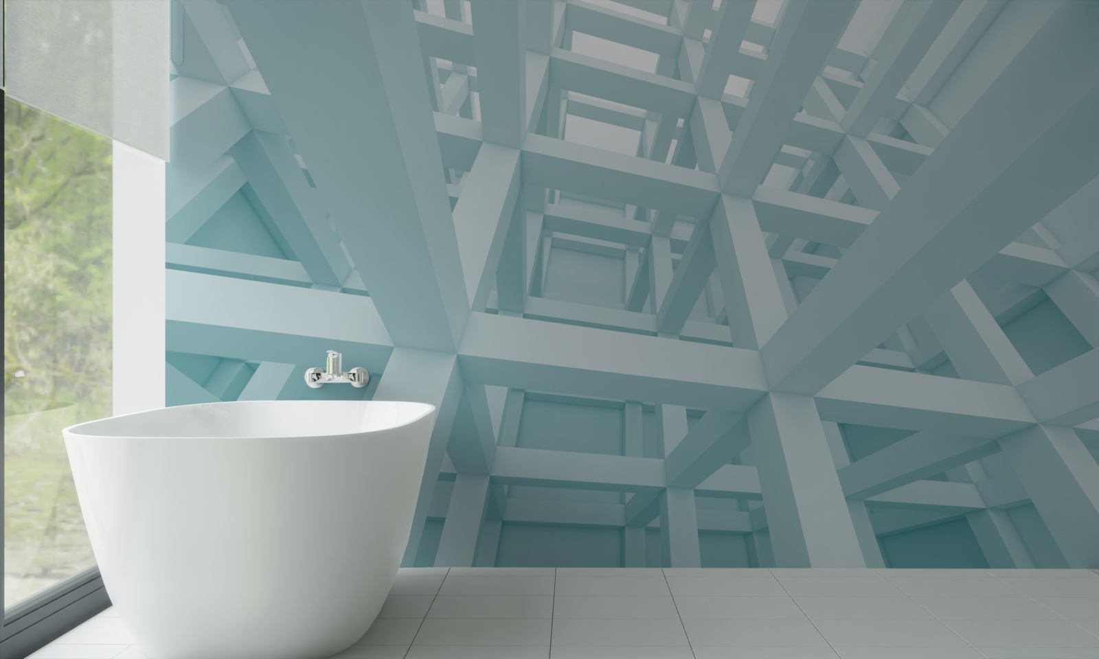 Fotobehang abstracte metalen vormen