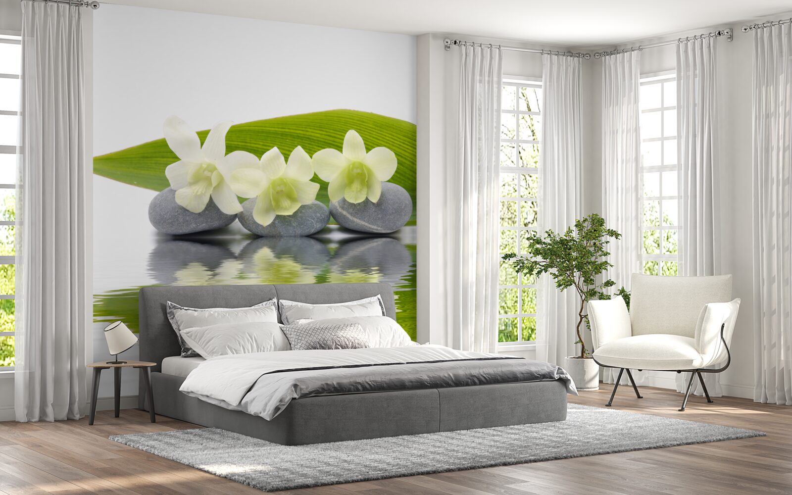 Fotobehang lijn op het wateroppervlak