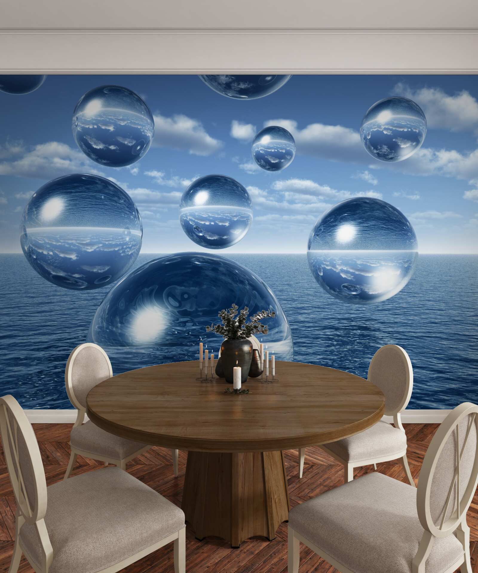 Fotobehang druppels water stromen in zee