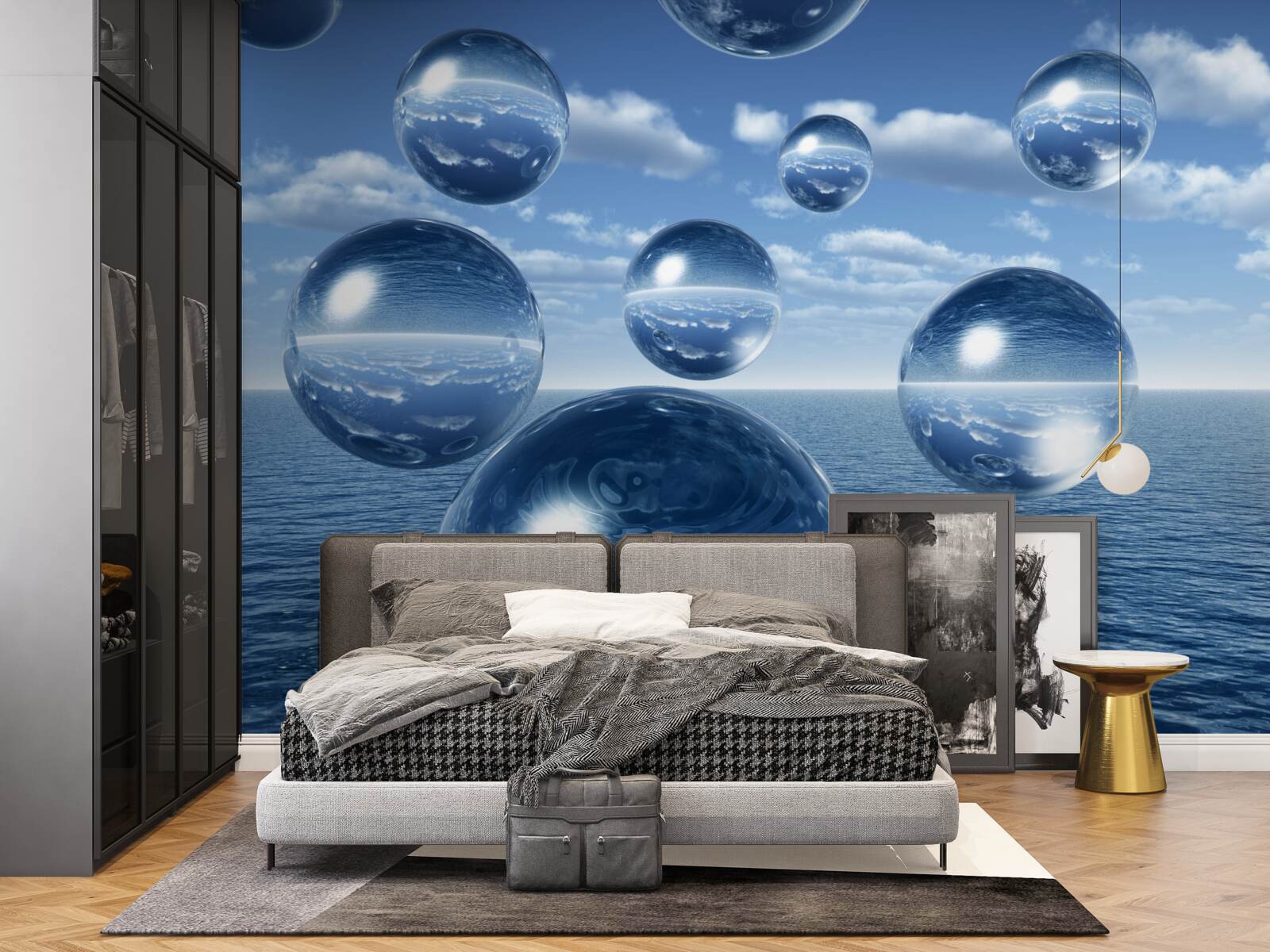 Fotobehang druppels water stromen in zee