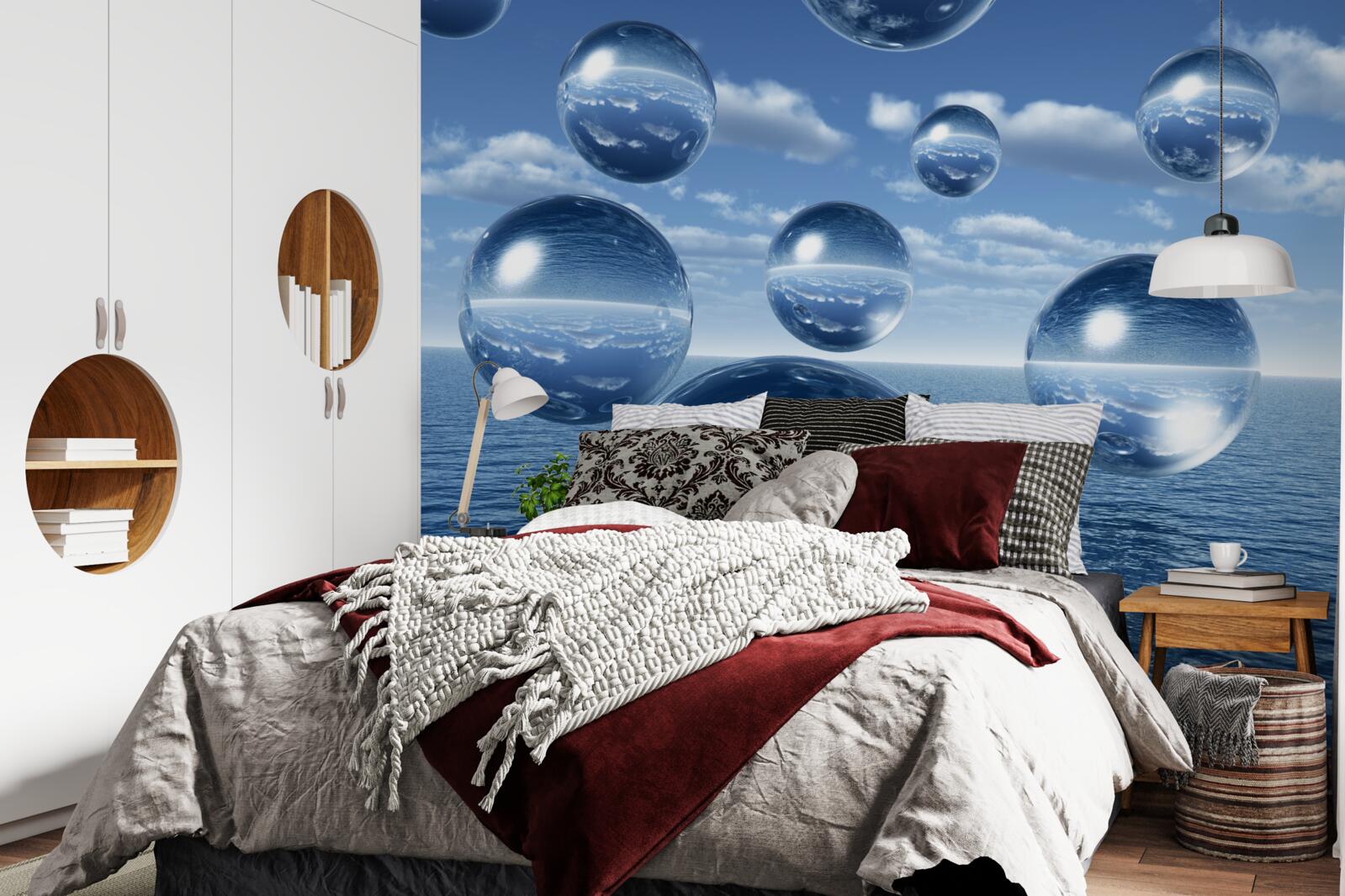 Fotobehang druppels water stromen in zee