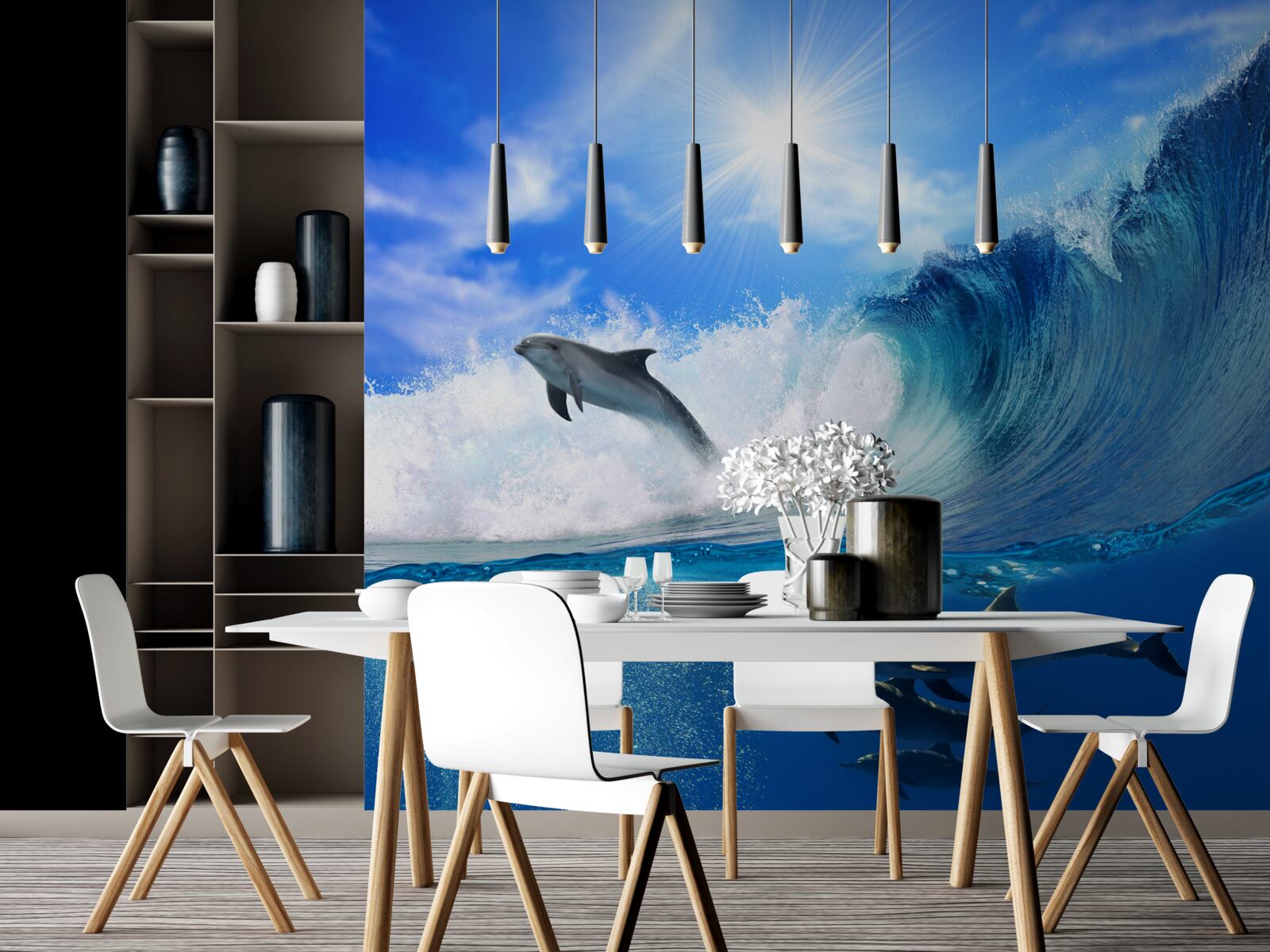 Fotobehang oceaanwateren bewoond door dolfijnen