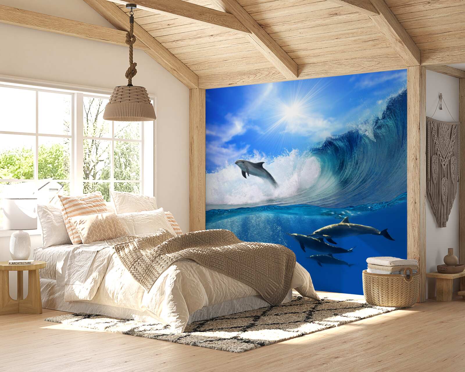 Fotobehang oceaanwateren bewoond door dolfijnen