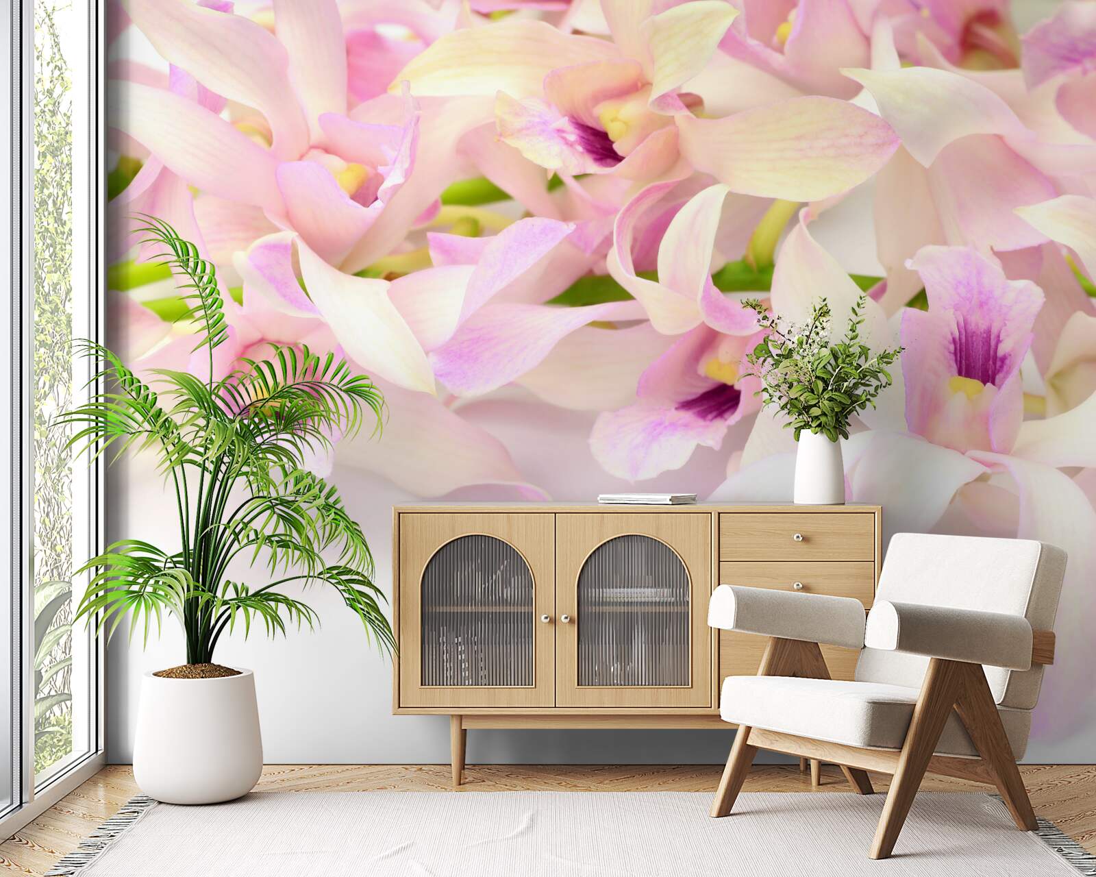 Fotobehang tere roze bloemknoppen