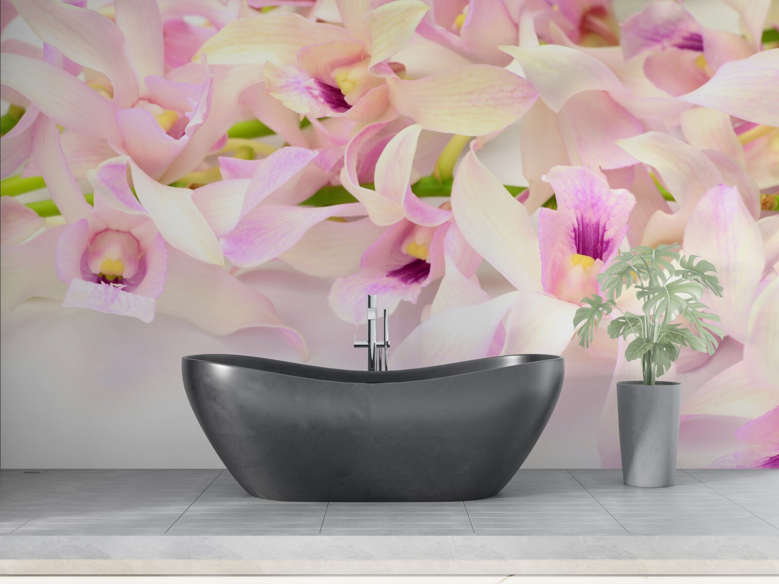 Fotobehang tere roze bloemknoppen