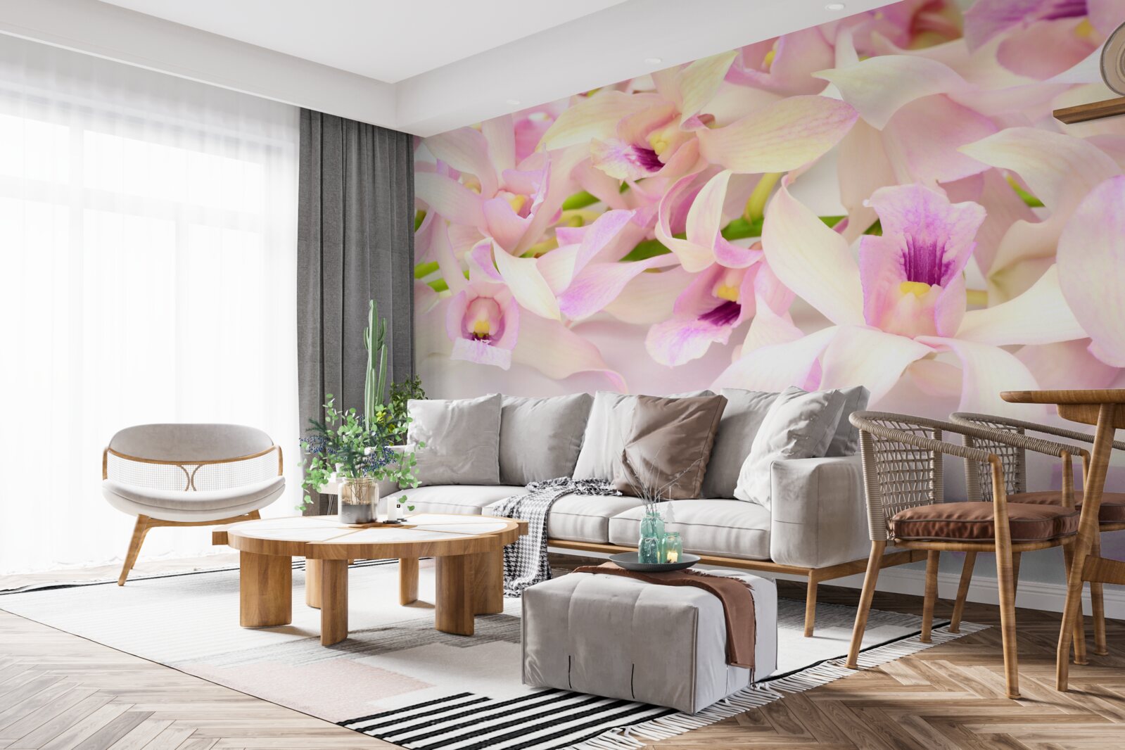 Fotobehang tere roze bloemknoppen