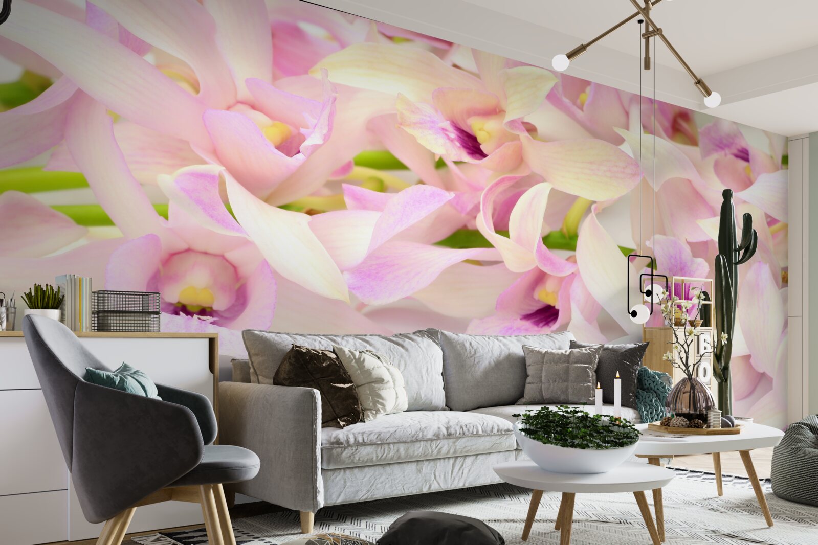 Fotobehang tere roze bloemknoppen