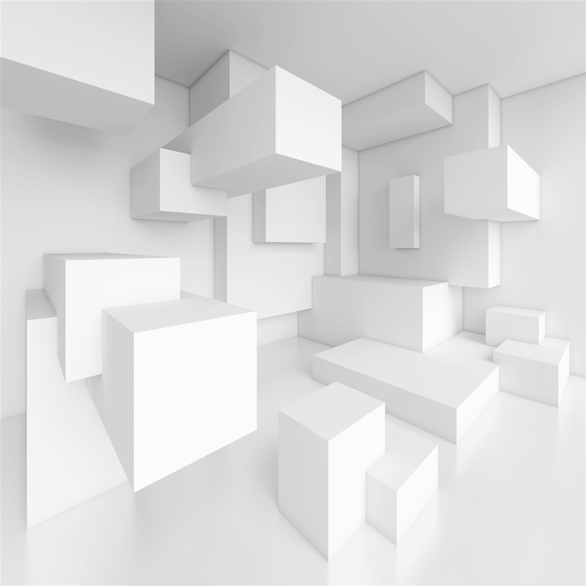 Fotobehang compositie van vliegende rechthoeken