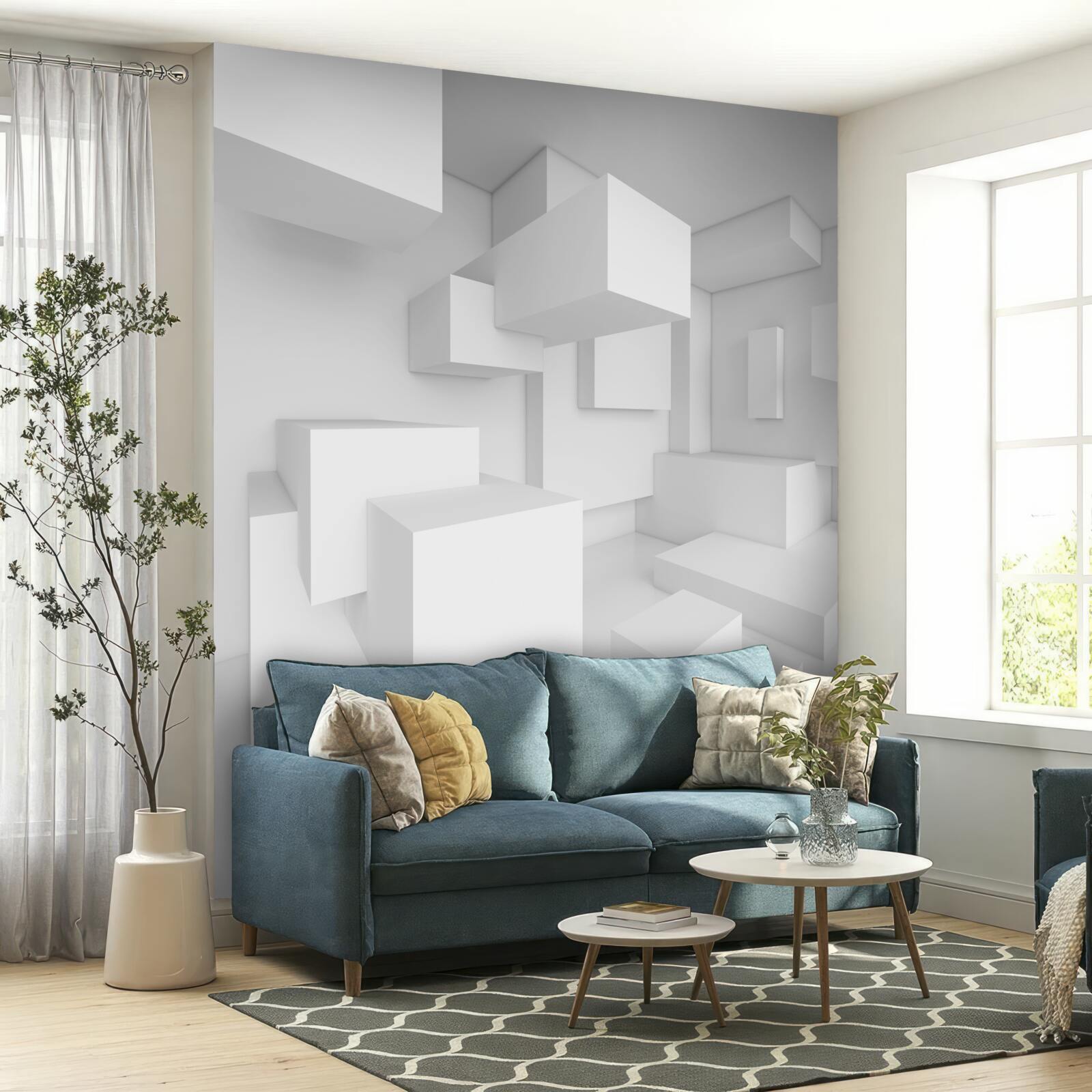 Fotobehang compositie van vliegende rechthoeken