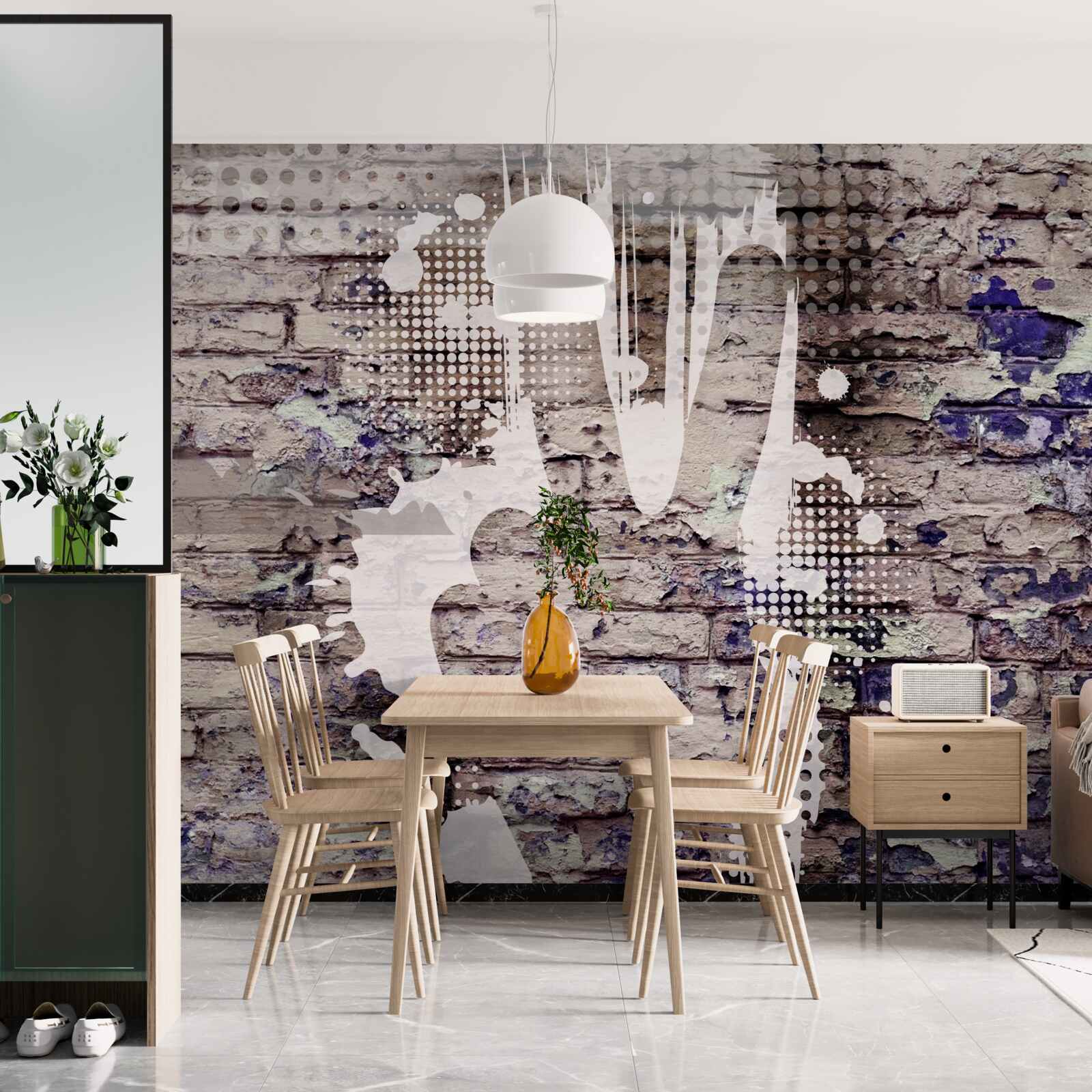 Fotobehang de schaduw van een hand op de muur