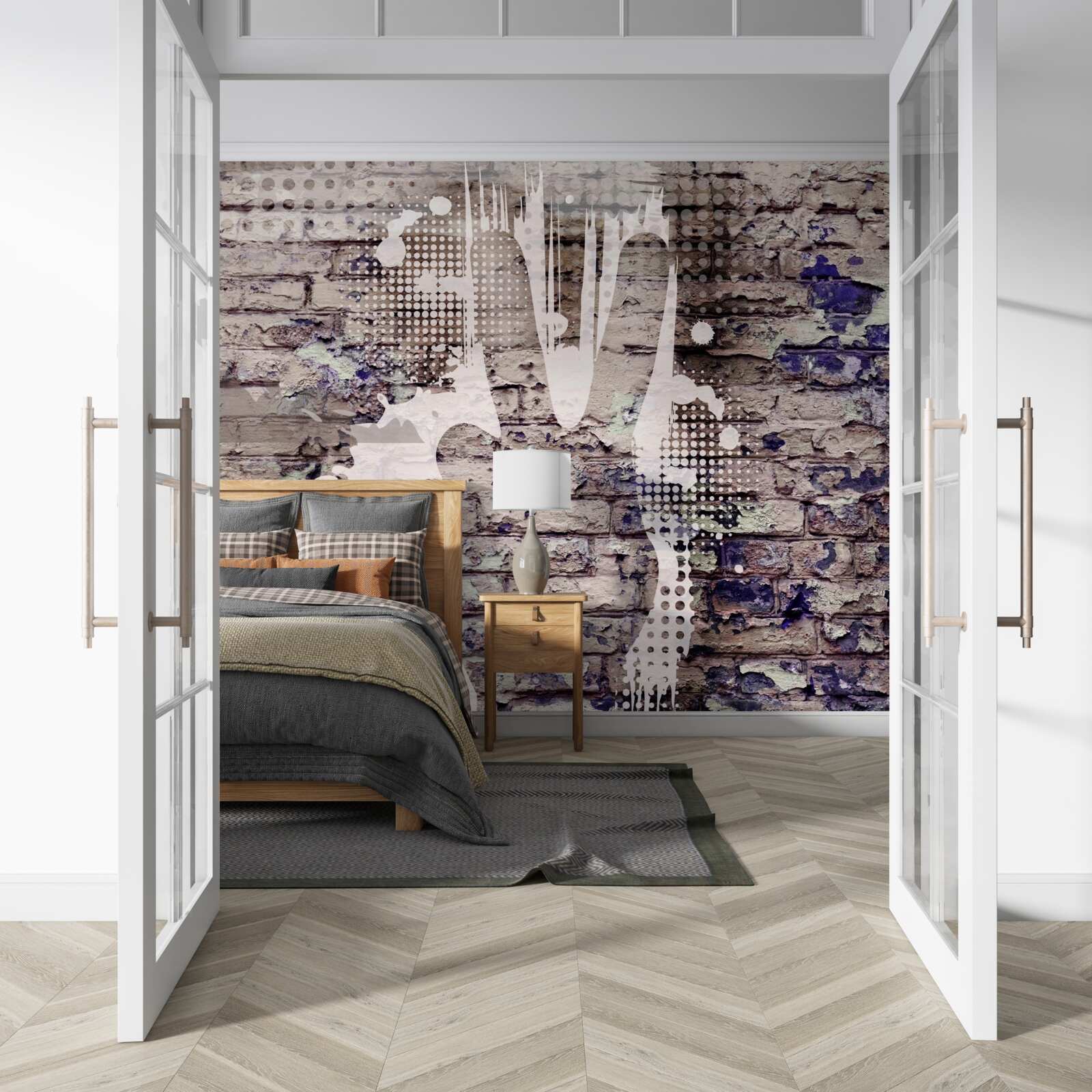 Fotobehang de schaduw van een hand op de muur