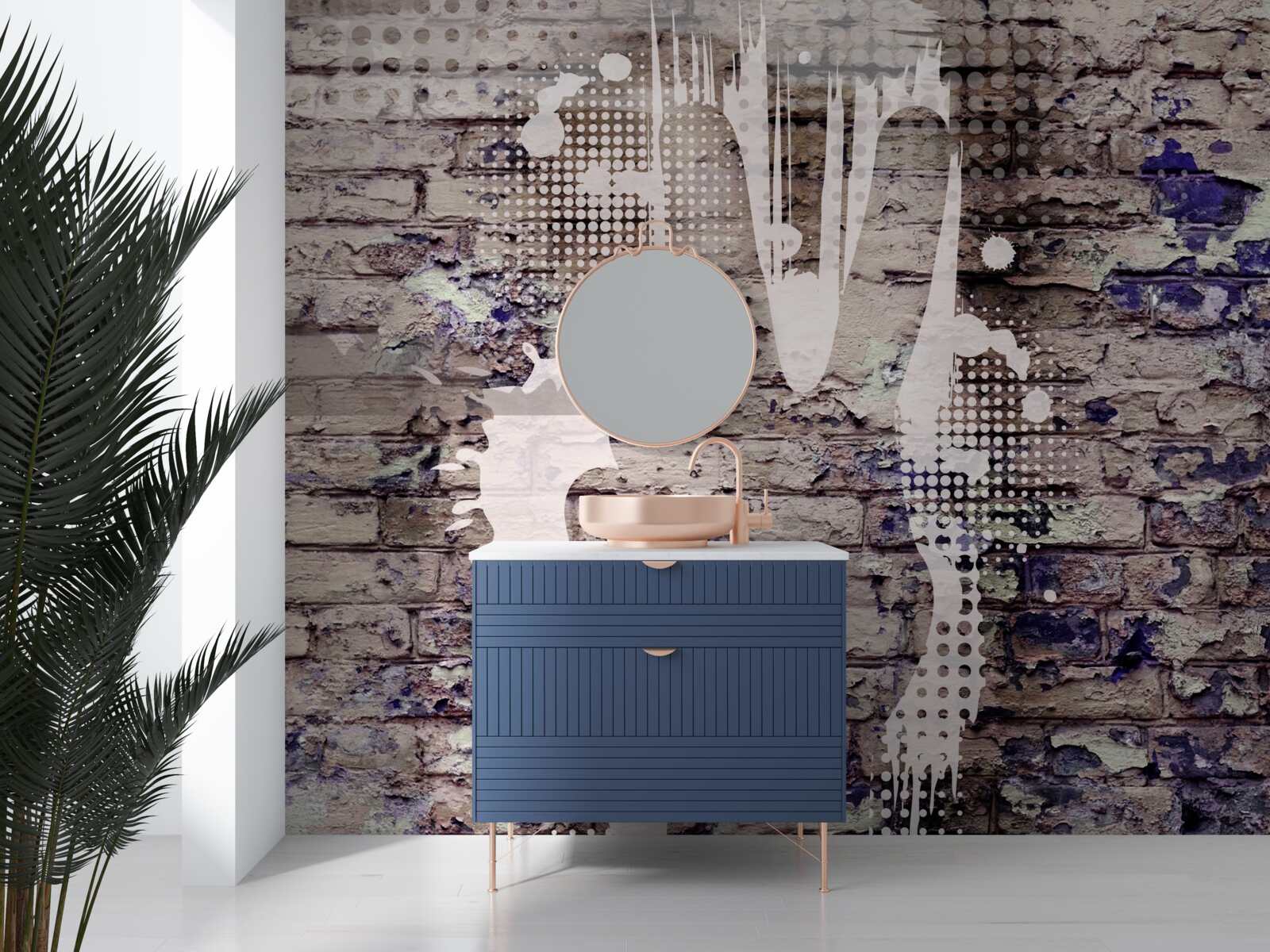 Fotobehang de schaduw van een hand op de muur