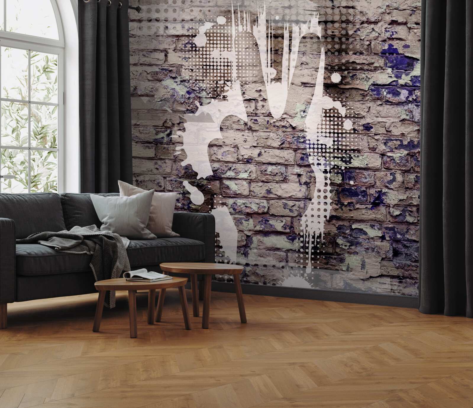 Fotobehang de schaduw van een hand op de muur