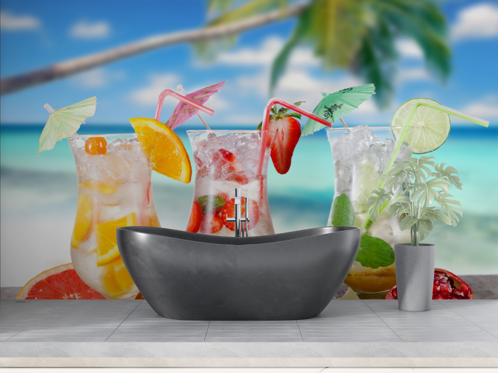 Fotobehang dranken op basis van exotisch fruit