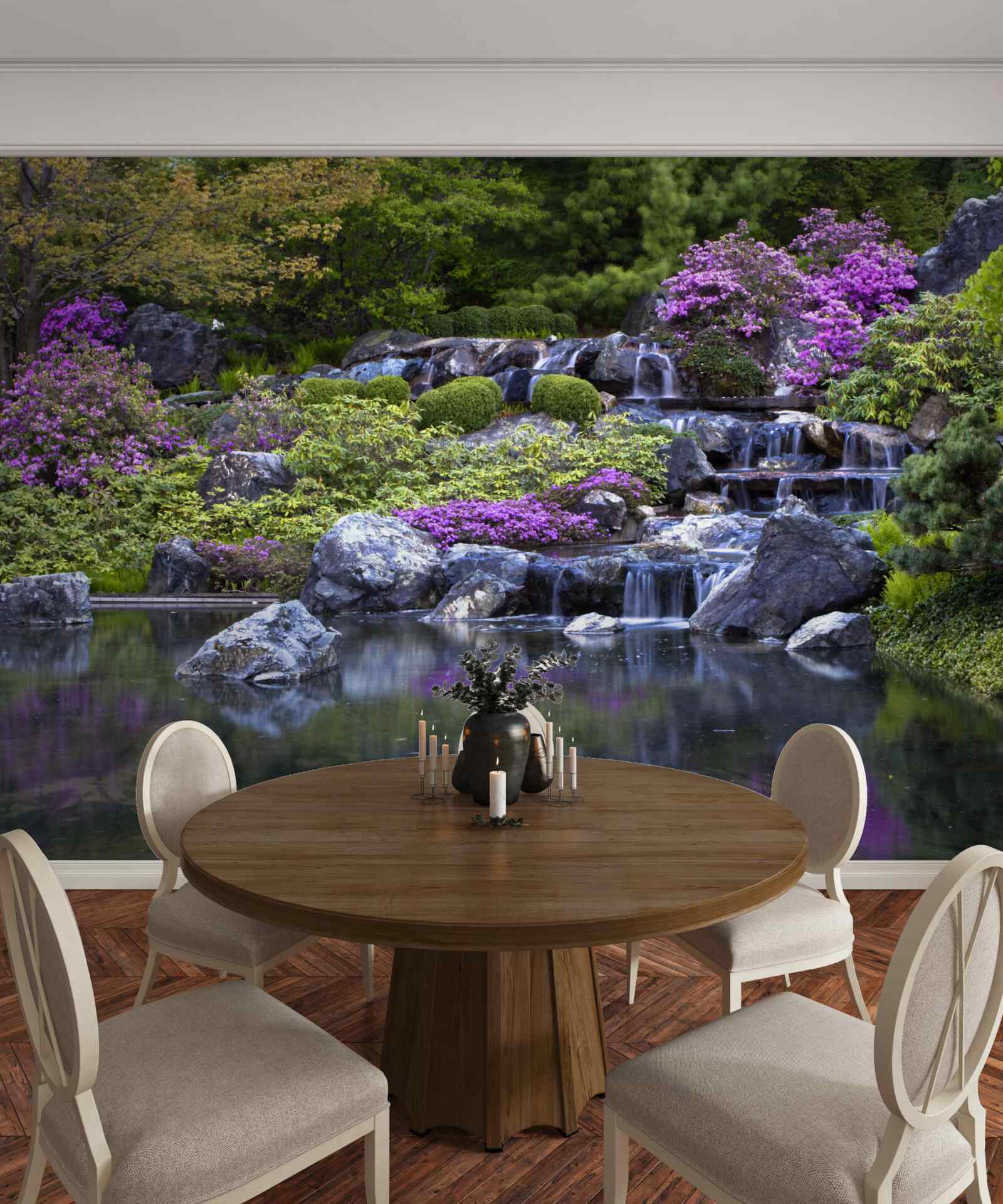 Fotobehang de kalme stroom van een getrapte waterval