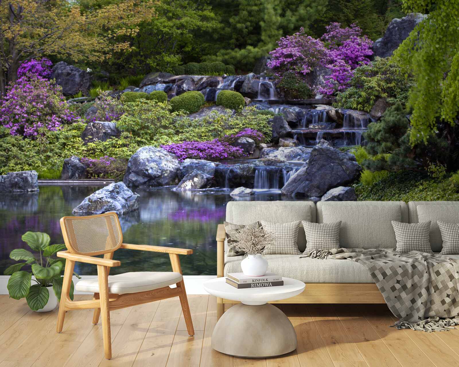 Fotobehang de kalme stroom van een getrapte waterval