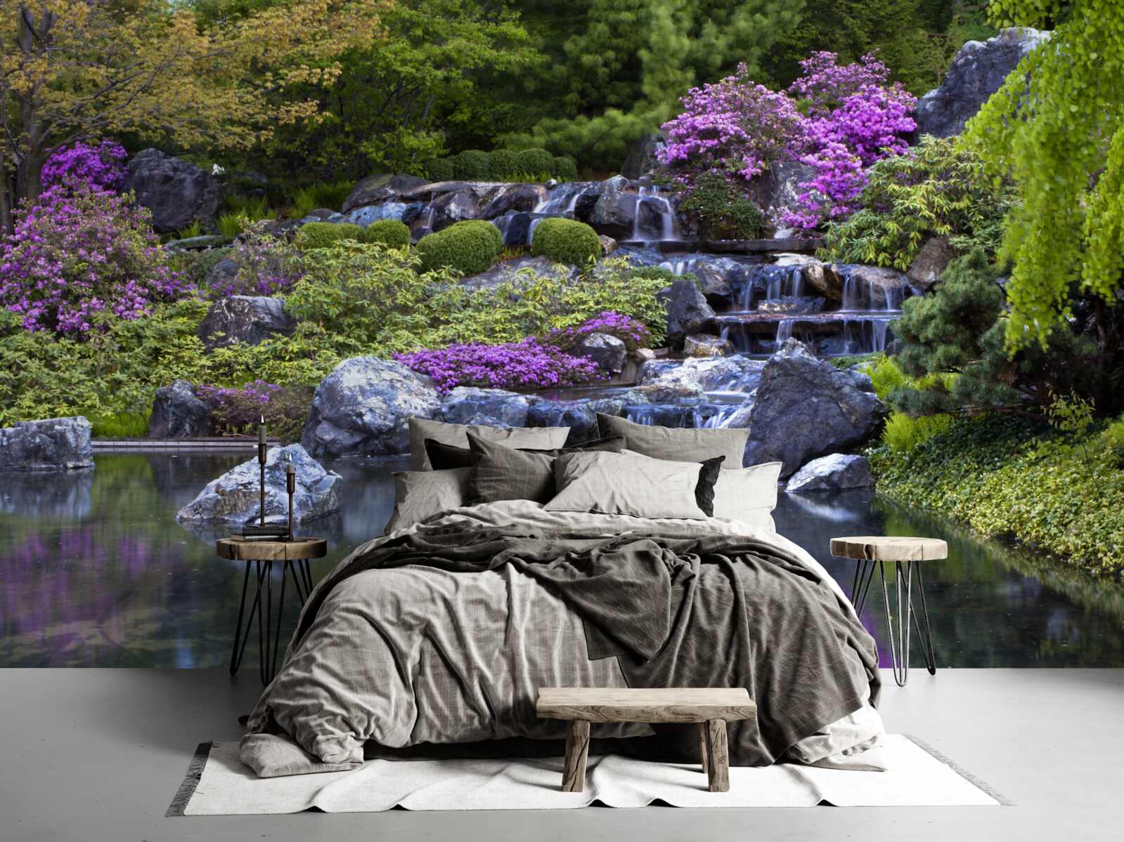 Fotobehang de kalme stroom van een getrapte waterval