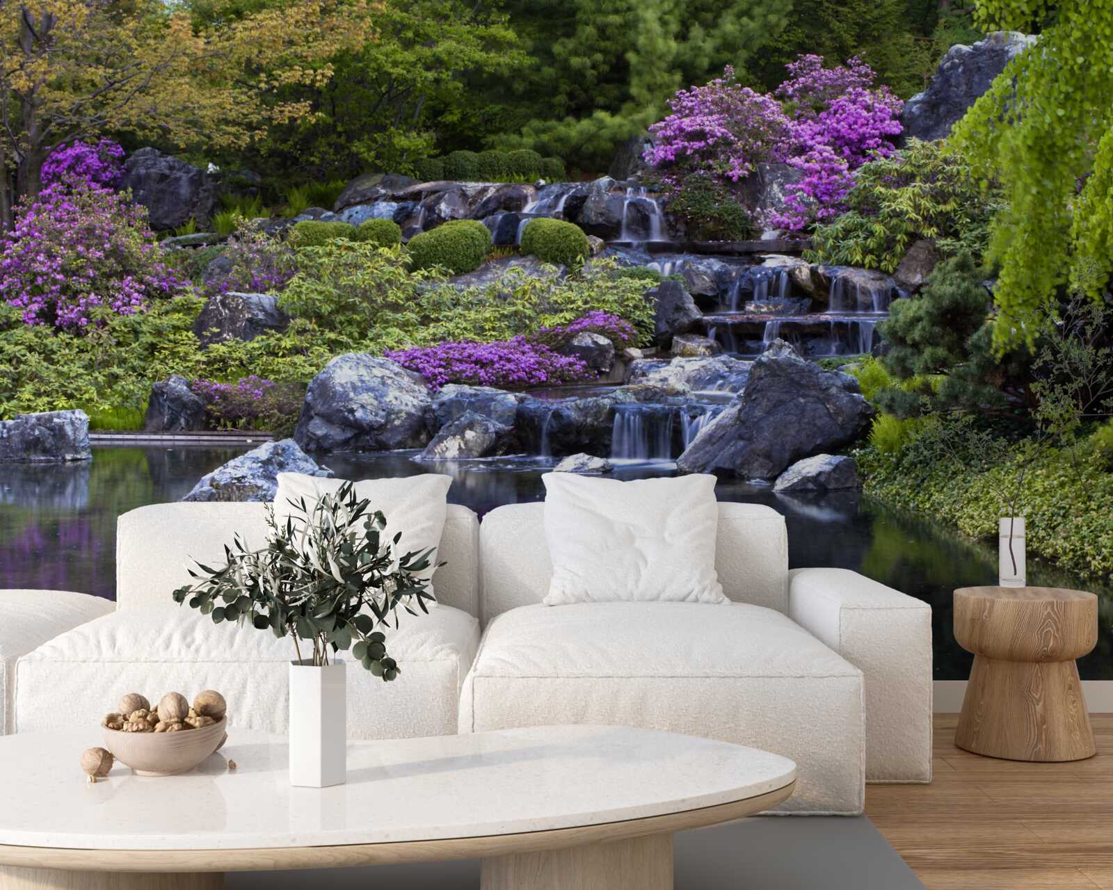 Fotobehang de kalme stroom van een getrapte waterval