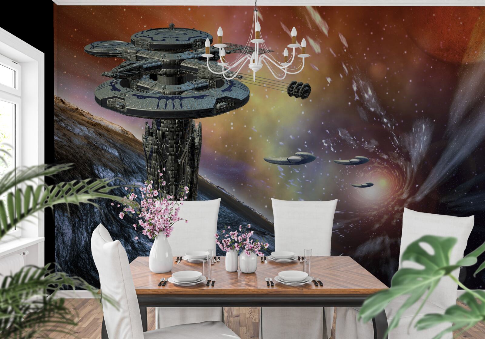 Fotobehang sterrenschepen in het sterrensysteem