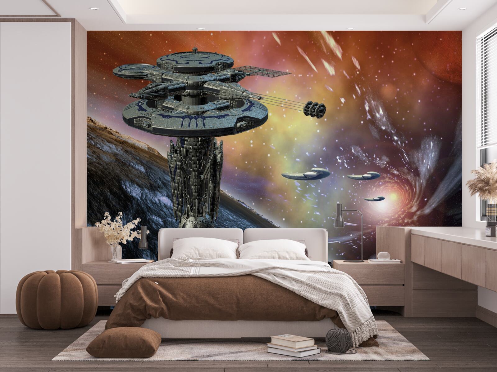 Fotobehang sterrenschepen in het sterrensysteem