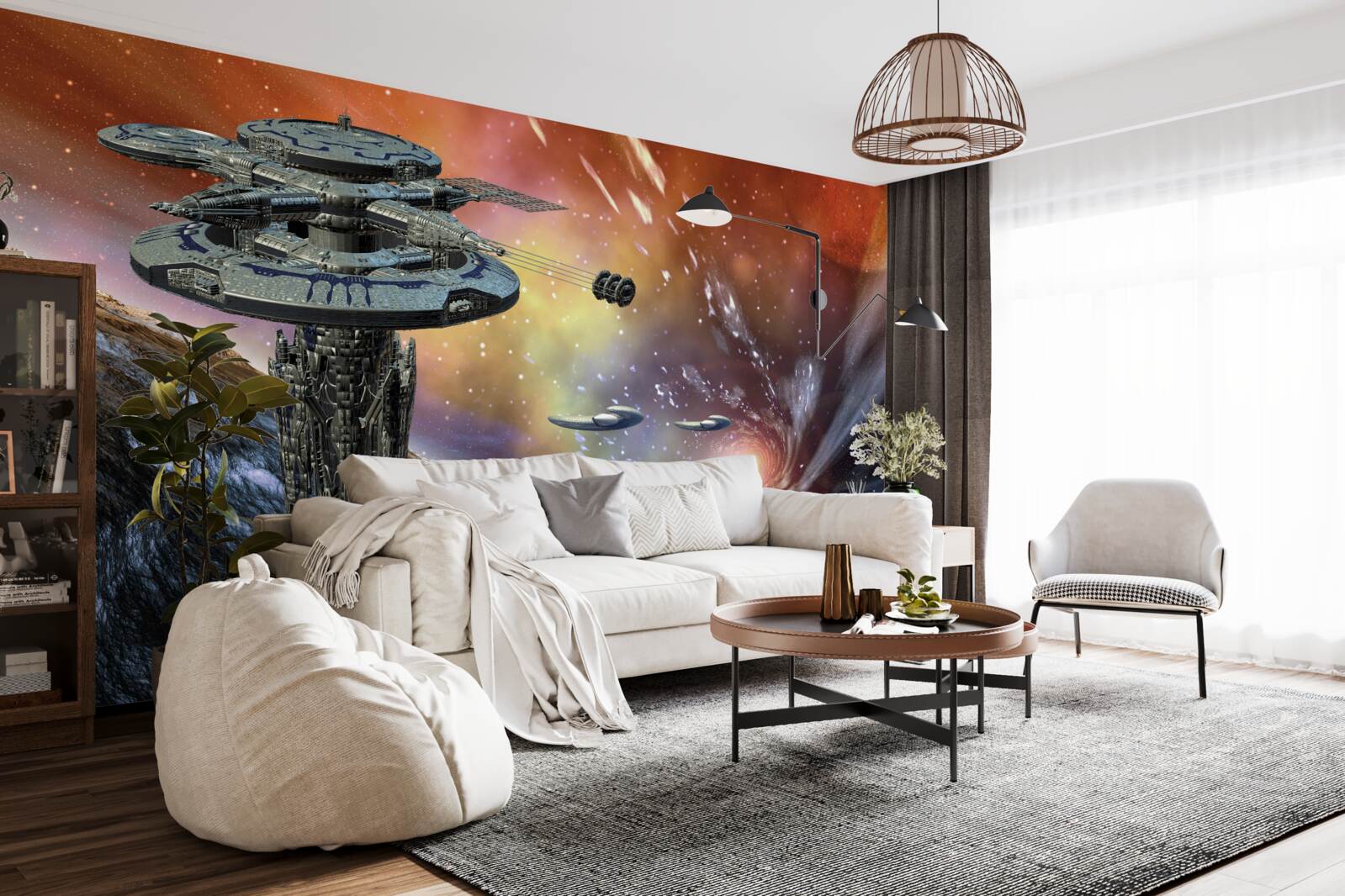 Fotobehang sterrenschepen in het sterrensysteem