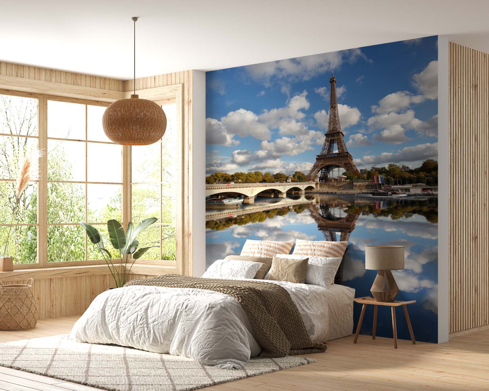 Fotobehang weerspiegeling van parijs in de spiegel